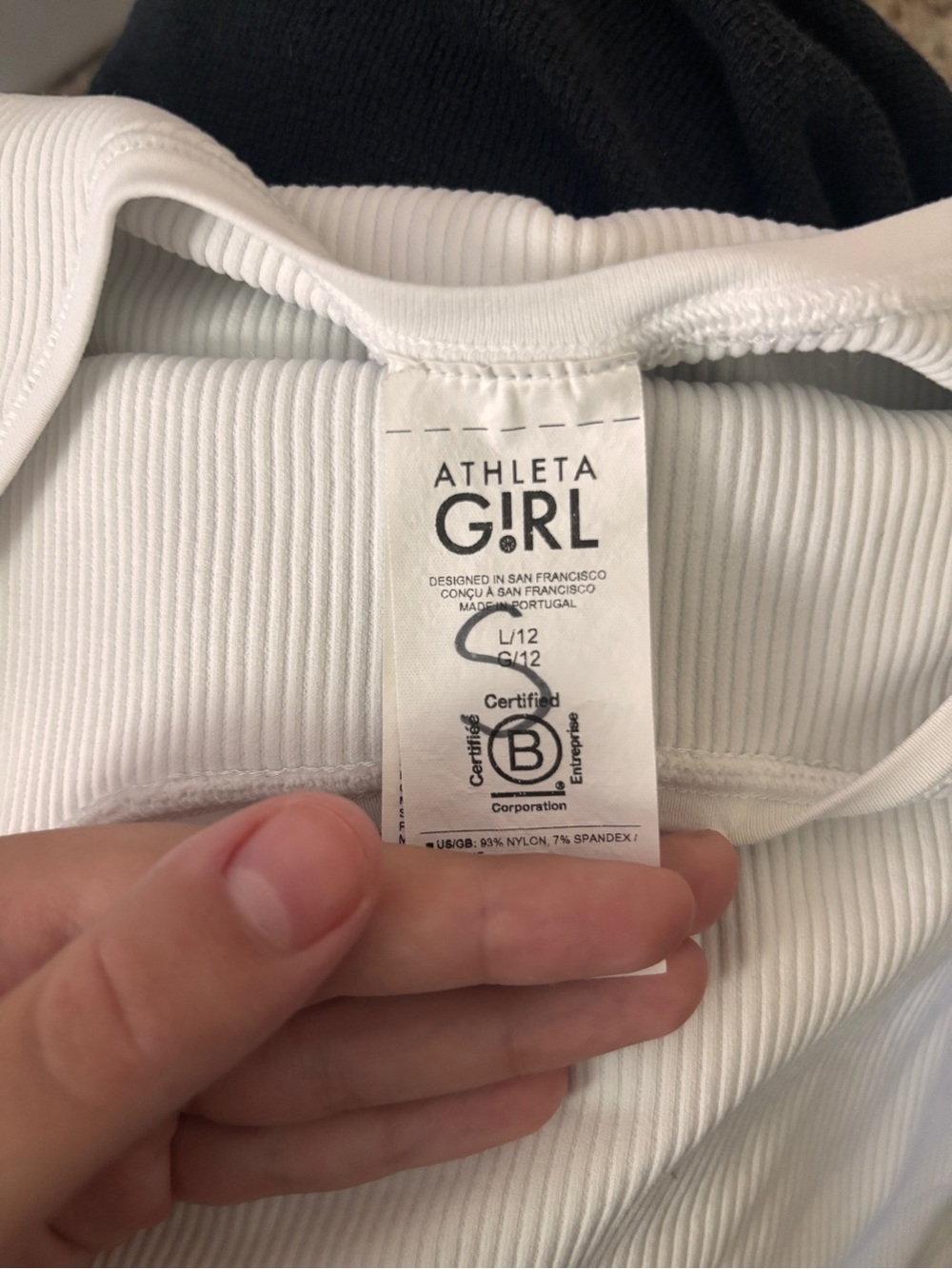 Athleta Cream Ribbed Tank Top - Picture 3 of 3